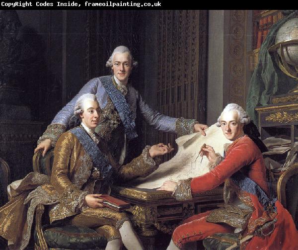 Alexander Roslin Gustav III of Sweden, and his brothers